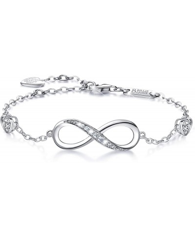 Infinity Love Bracelets for Women 925 Sterling Silver Womens Bracelet Love Symbol Charm Adjustable Bracelet Jewelry Gift Birt...