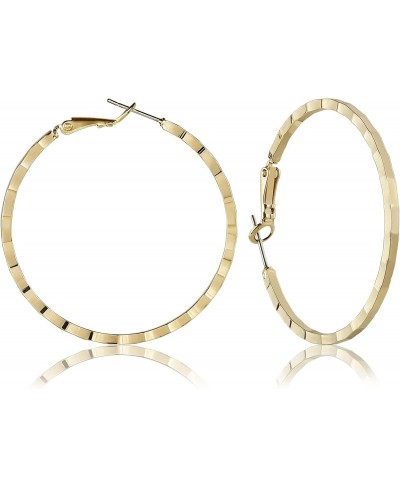 Hoop Earrings Gold Plated Stainless Steel Post Large Hoop Earrings for Women (Diameter 45mm) Fashion Jewelry Accessories $16....