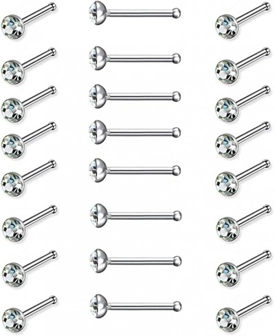 24PCS Crystal Rhinestone Nose Ring Bone Stud Surgical Steel Body Piercing Jewelry $8.03 Piercing Jewelry