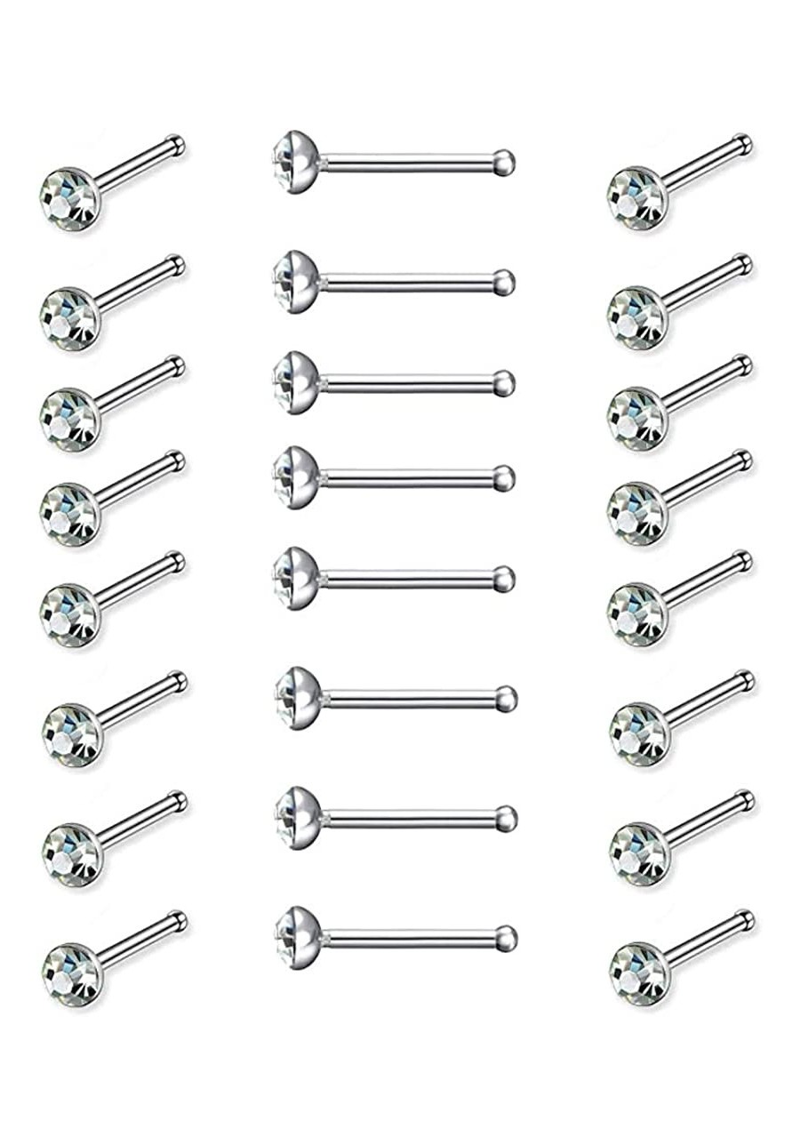 24PCS Crystal Rhinestone Nose Ring Bone Stud Surgical Steel Body Piercing Jewelry $8.03 Piercing Jewelry