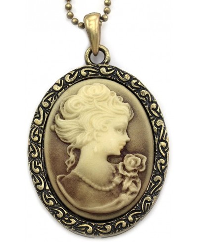 Brown Flower Floral Lady Cameo Pendant Necklace Charm Women Fashion Jewelry $9.99 Pendants & Coins