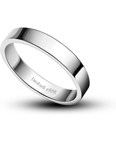 Simple Fashion S925 Sterling Silver Ring Smooth Plain Dome Comfort Solid Silver Wedding Ring For Men & Women 3.5 mm Ring 3-13...