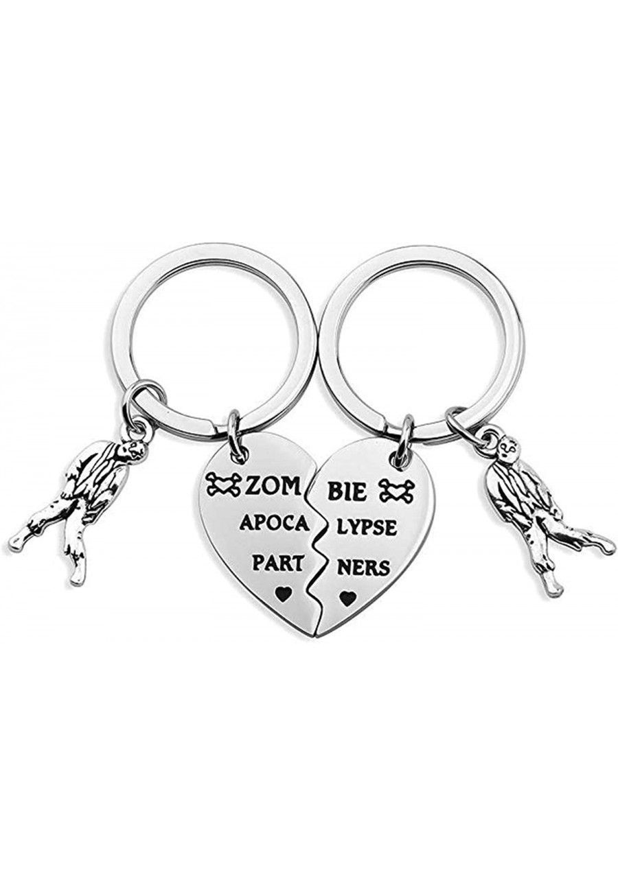 Zombie Apocalypse Partners Broken Heart Keychain Set Walking Dead Gift for BFF Best Friends Partners $14.78 Pendants & Coins