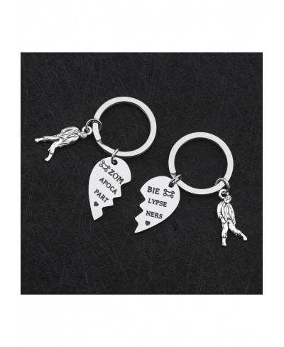 Zombie Apocalypse Partners Broken Heart Keychain Set Walking Dead Gift for BFF Best Friends Partners $14.78 Pendants & Coins