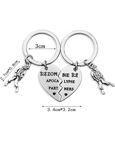 Zombie Apocalypse Partners Broken Heart Keychain Set Walking Dead Gift for BFF Best Friends Partners $14.78 Pendants & Coins