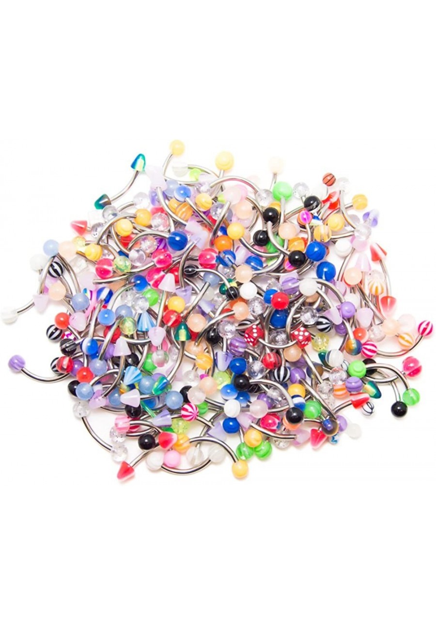 50pk Mix 316L Surgical Steel & Acrylic 14ga-3/8" Curved Barbells - For Belly Eyebrow Lip & Cartilage $16.17 Piercing Jewelry