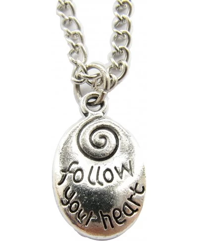 Follow Your Heart Ancient Silver Charm Pendant Necklace $13.52 Lockets