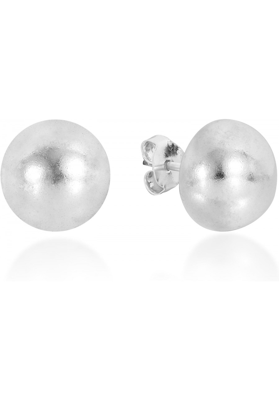 Stylish Shiny Finish Dome .925 Sterling Silver Stud Earrings $19.73 Stud