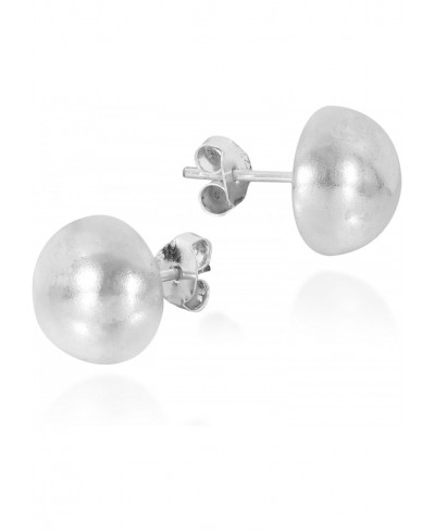 Stylish Shiny Finish Dome .925 Sterling Silver Stud Earrings $19.73 Stud