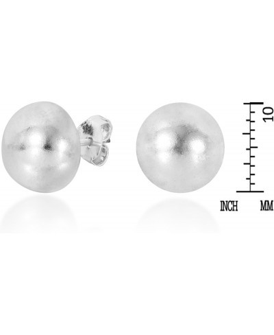 Stylish Shiny Finish Dome .925 Sterling Silver Stud Earrings $19.73 Stud