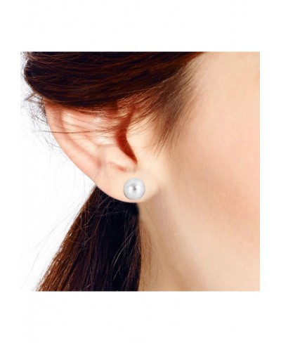 Stylish Shiny Finish Dome .925 Sterling Silver Stud Earrings $19.73 Stud