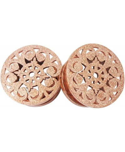 Frosted Filigree Flower Ear Plugs Tunnels Expander Gauges Stretcher Earrings Hollow-Out Screw Stainless Steel Piercing Body J...