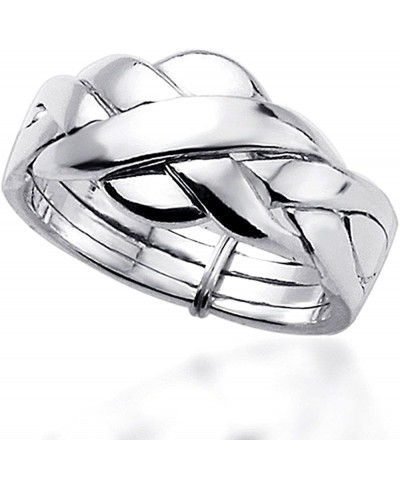 Sterling Silver 4 pcs Band Puzzle Ring 11mm (Size 5 to 15) Size 6 $34.70 Bands