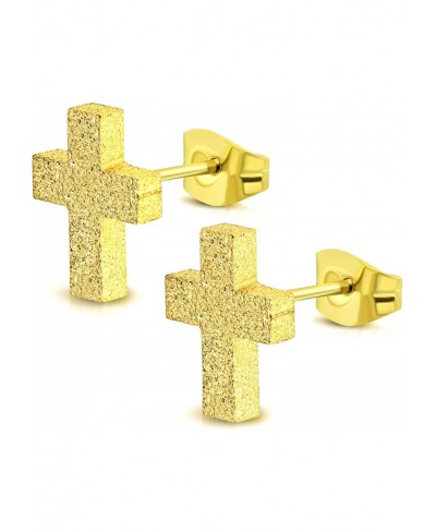 Delicate Small Tiny Sparkly Cross Stud Earrings for Women & Girls $9.05 Stud