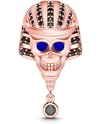 Mysterious Ancient Egypt Skull 925 Sterling Silver Plated with Rose Gold Beautifully Handcrafted Ancient Egyptian Cleopatra F...