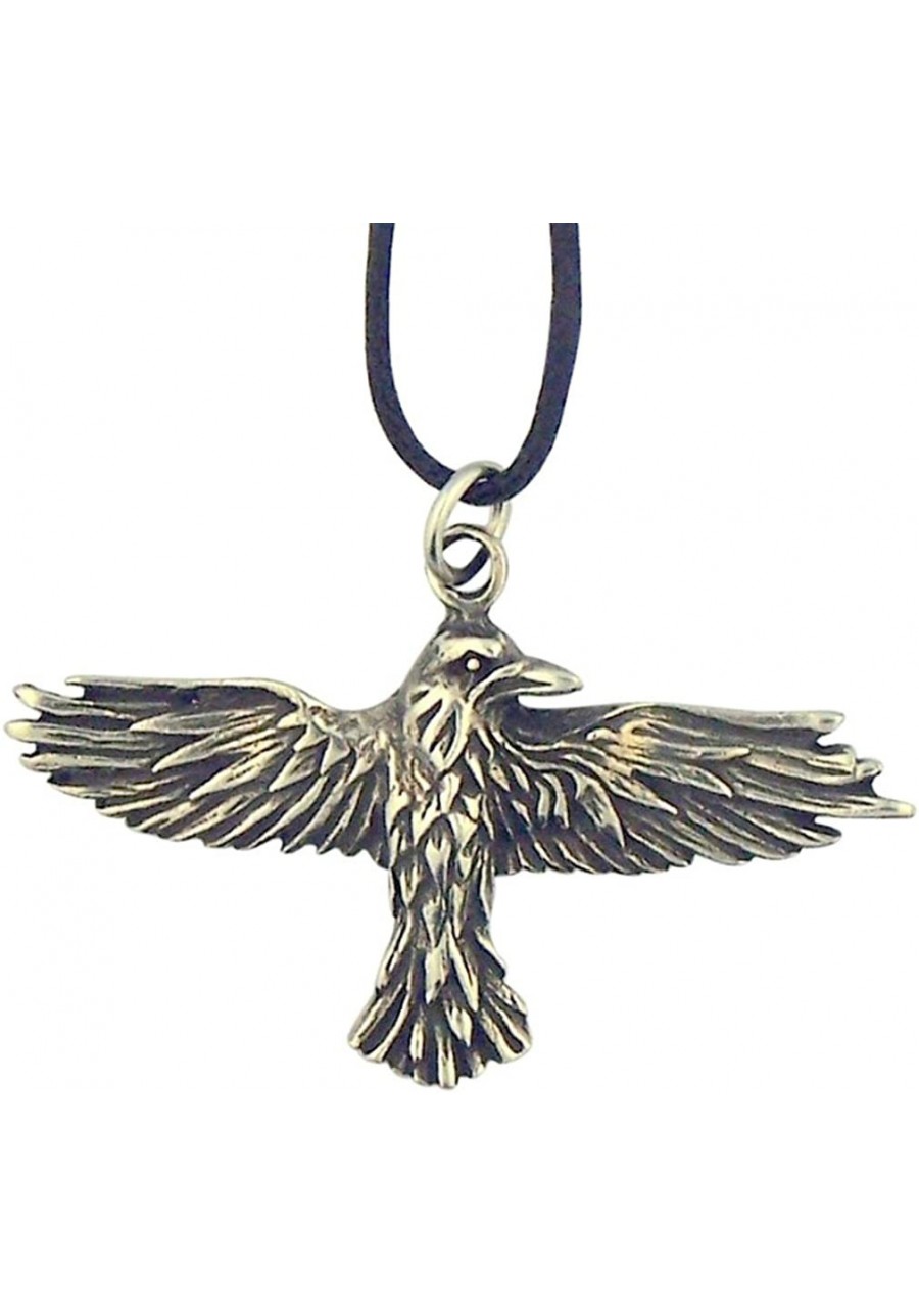 Soaring Celtic Raven 1 3/4 Inch Silver Tone Pendant on Cord Chain $18.08 Pendants & Coins