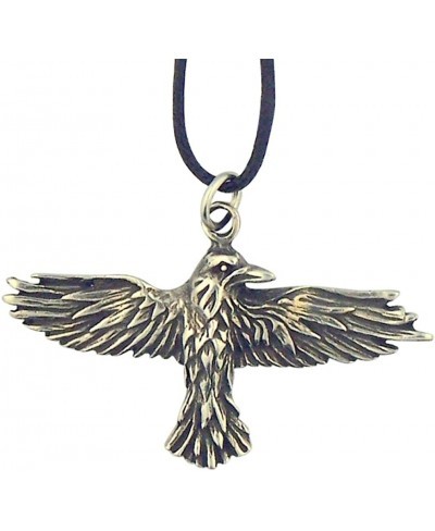 Soaring Celtic Raven 1 3/4 Inch Silver Tone Pendant on Cord Chain $18.08 Pendants & Coins