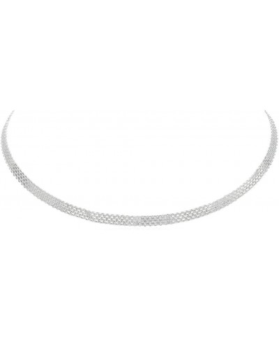 925 Sterling Silver 5MM Flat Chain Choker Necklace for Women Teens Collar Necklace Chain 15.4"-17.3 $35.34 Chokers