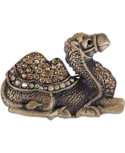 Topaz Crystal Rhinestone Camel Chillin' Smokey Light Animal Brooch Pin $12.30 Brooches & Pins