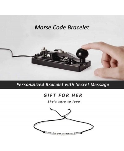 Morse Code Bracelet 925 Sterling Silver Beads on Silk Cord Secret Message Aquarius Zodiac bracelet Gift Jewelry for her $21.8...