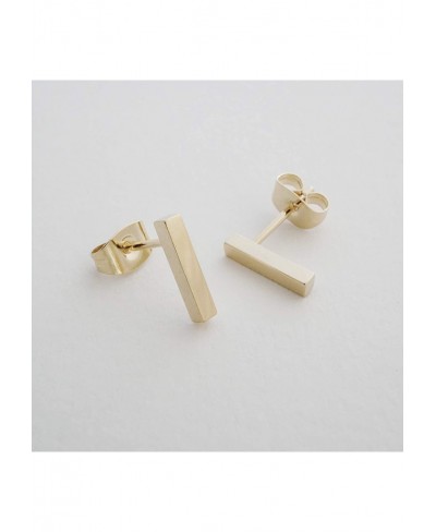 Flat Drop Bar Stud Earrings in Gold Rose Gold or Silver Minimalist Delicate Jewelry $14.56 Y-Necklaces