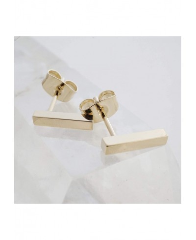 Flat Drop Bar Stud Earrings in Gold Rose Gold or Silver Minimalist Delicate Jewelry $14.56 Y-Necklaces