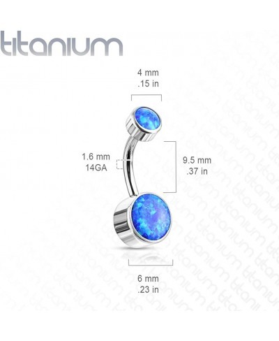 Implant Grade Titanium Iternally Threaded Top Doube Round Opal Bezel Set Belly Button Ring (Sold Per Piece) $15.83 Piercing J...