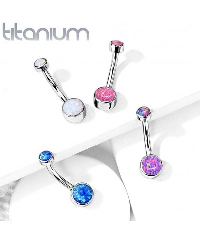 Implant Grade Titanium Iternally Threaded Top Doube Round Opal Bezel Set Belly Button Ring (Sold Per Piece) $15.83 Piercing J...