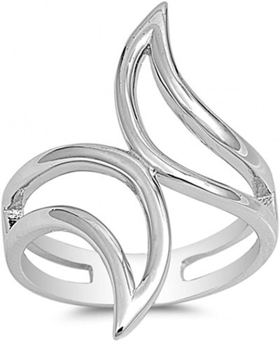 Wave Cutout Flame Ring New .925 Sterling Silver Band Sizes 5-10 $26.24 Bands