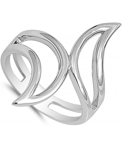 Wave Cutout Flame Ring New .925 Sterling Silver Band Sizes 5-10 $26.24 Bands