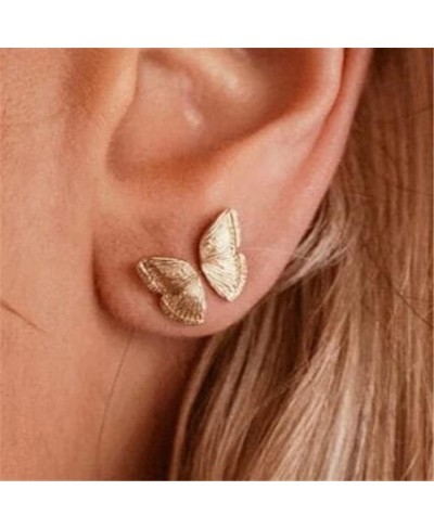 Butterfly Wings Stud Earrings for Women Teen Girls 14K Gold Plated Butterfly Earrings Minimalist Lightweight Butterfly Cartil...