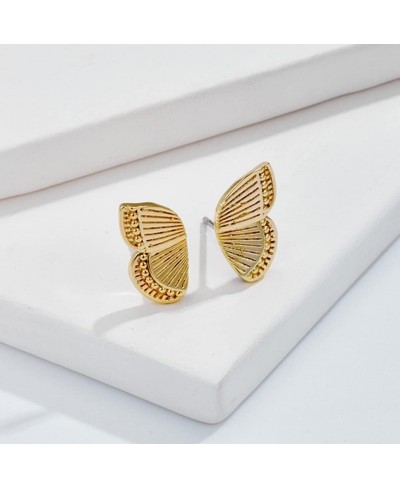 Butterfly Wings Stud Earrings for Women Teen Girls 14K Gold Plated Butterfly Earrings Minimalist Lightweight Butterfly Cartil...