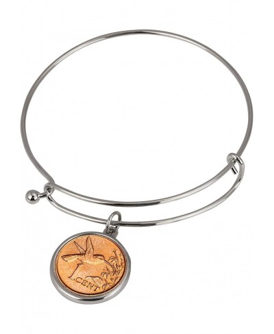 Hummingbird Coin Silver Tone Expandable Slide Bangle Bracelet $13.87 Bangle