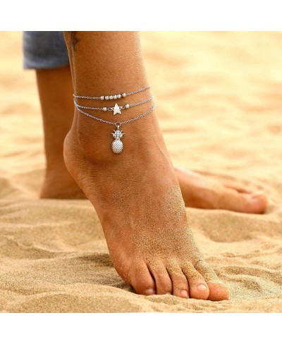 30Pcs Anklets for Women Silver Gold Ankle Bracelets Set Boho Layered Beach Anklet Foot Jewelry Adjustable Chain $11.70 Anklets