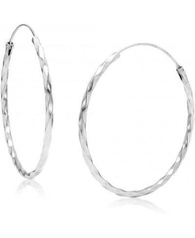 1.8mm Thick 925 Sterling Silver Twisted Hoop Earrings Medium Sizes 20mm 25mm 30mm 35mm $27.37 Hoop