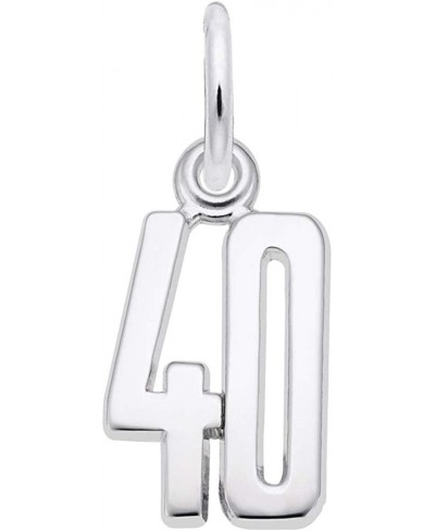 Number 40 Charm Pendant Available in Gold or Sterling Silver $31.12 Pendants & Coins