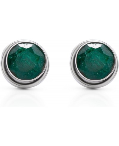 Created Emerald Stud Earrings 925 Sterling Silver $18.85 Stud