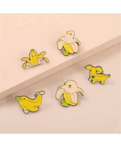 5Pcs Cartoon Banana Brooch Unique Pin Badge Enamel Backpack Lapel Pin Hat Badges Jackets Fashion Jewelry Gifts for Friend $6....