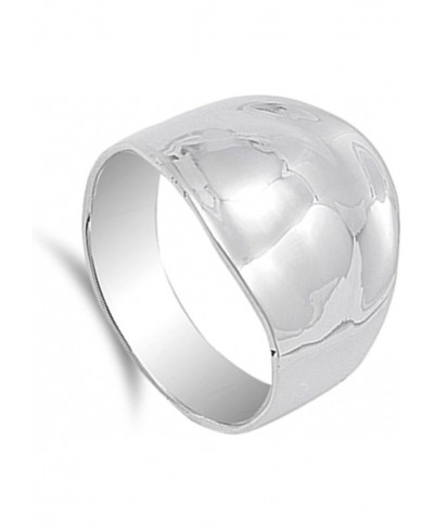 High Polish Wide Dome Large Fashion Ring New 925 Sterling Silver Band Sizes 6-10 $24.02 Bands