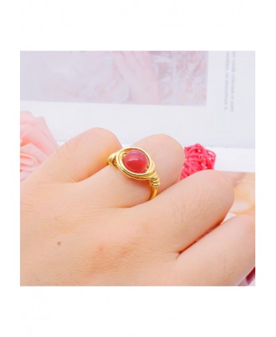 Natural Carnelian Crystal Rings 2PCS Carnelian Rings Gemstone Band Healing Ring for Women Carnelian Smooth Round Donut Ring $...