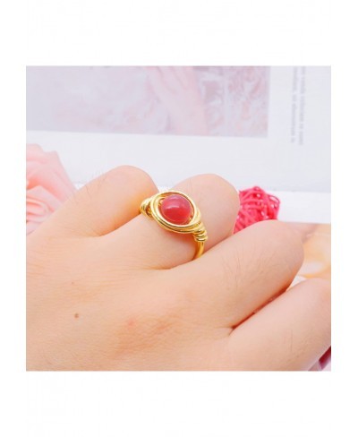 Natural Carnelian Crystal Rings 2PCS Carnelian Rings Gemstone Band Healing Ring for Women Carnelian Smooth Round Donut Ring $...