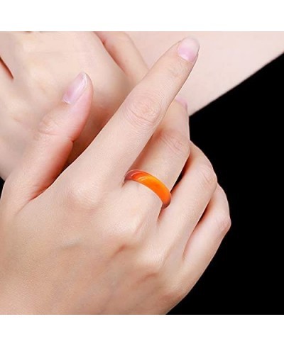 Natural Carnelian Crystal Rings 2PCS Carnelian Rings Gemstone Band Healing Ring for Women Carnelian Smooth Round Donut Ring $...