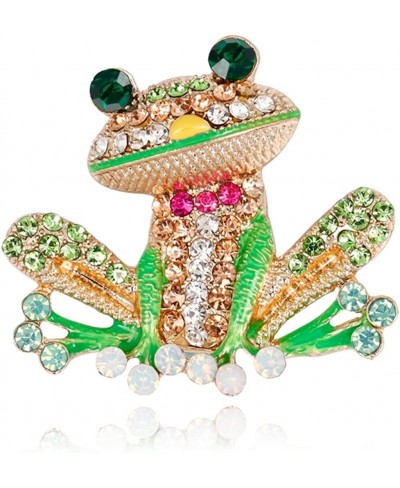 Frog Brooch Pins for Women Men Enamel Rhinestone Colorful $10.26 Brooches & Pins