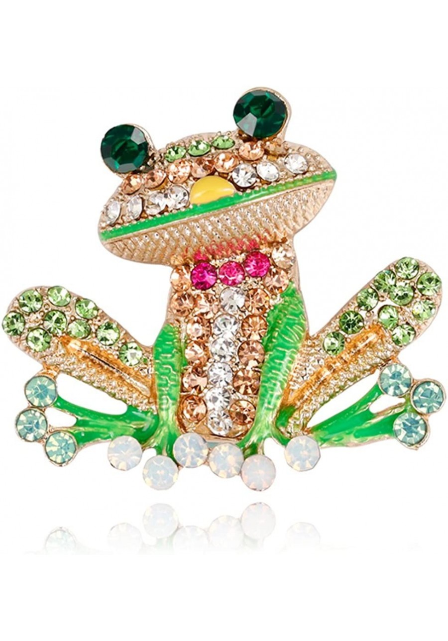 Frog Brooch Pins for Women Men Enamel Rhinestone Colorful $10.26 Brooches & Pins