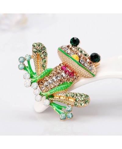 Frog Brooch Pins for Women Men Enamel Rhinestone Colorful $10.26 Brooches & Pins