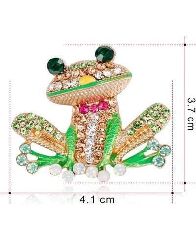 Frog Brooch Pins for Women Men Enamel Rhinestone Colorful $10.26 Brooches & Pins