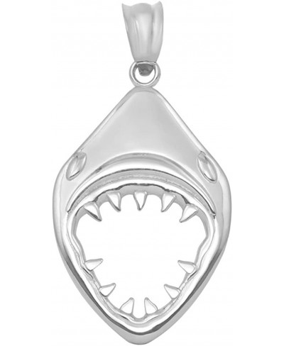 925 Sterling Silver Jaws Shark Head Mouth Open Charm Pendant $17.36 Pendants & Coins