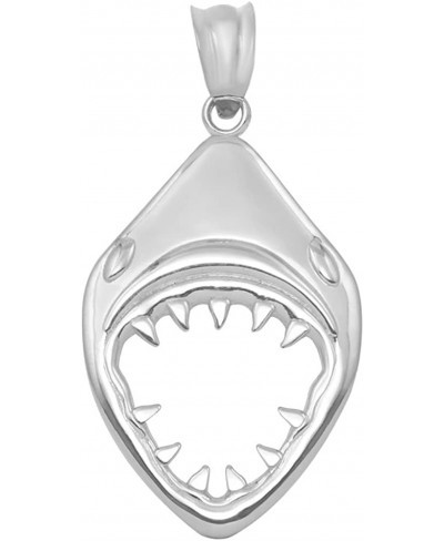 925 Sterling Silver Jaws Shark Head Mouth Open Charm Pendant $17.36 Pendants & Coins