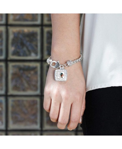 Silver Square Charm Bracelet with Cubic Zirconia Jewelry $21.57 Link