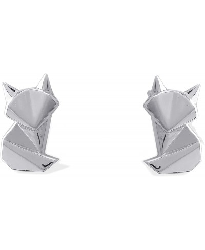 Sterling Silver Origami Fox Stud Earrings $25.97 Stud